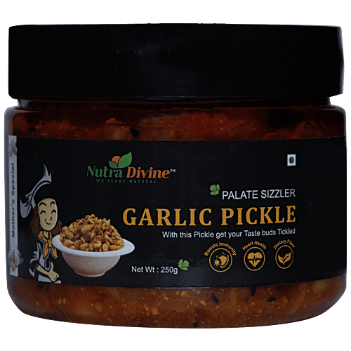Buy NutraDivine Palate Sizzler Garlic Pickle Rich In Antioxidants