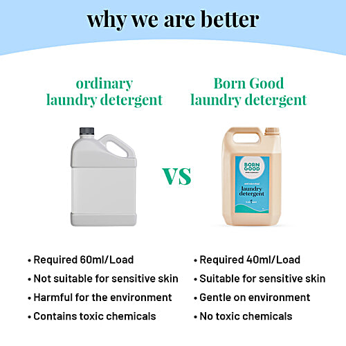 Born Good Plant Based Anti Microbial Liquid Detergent | Baby Safe, 5 L Can Removes Odour
 Effective on Stains