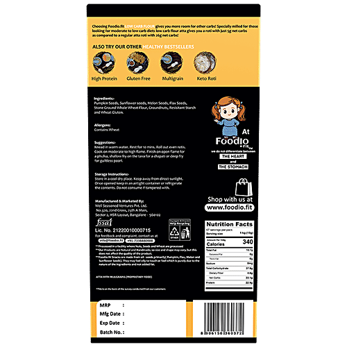 Foodio.fit Low Carb Atta, 1 kg Box 