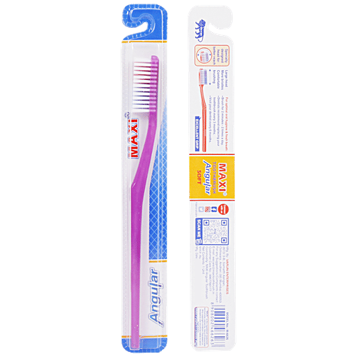MAXI Angular Toothbrush - Soft Bristles, For Oral Hygiene & Fresh Breath, 2 pcs (Buy 1 Get 1 Free) 