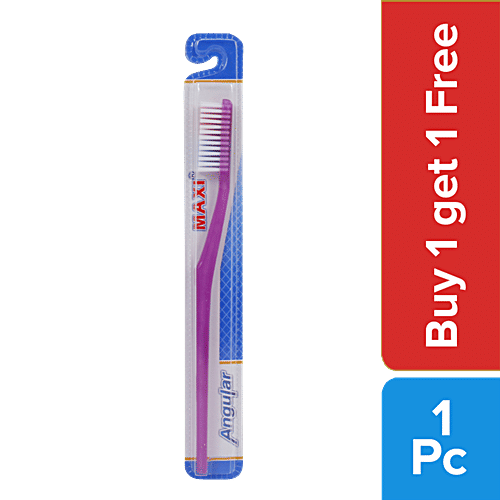 MAXI Angular Toothbrush - Soft Bristles, For Oral Hygiene & Fresh Breath, 2 pcs (Buy 1 Get 1 Free) 