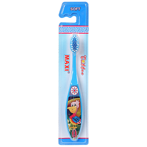 MAXI Toffee Junior Toothbrush - Soft Bristles, Helps Remove Stains, For Oral Hygiene, 2 pcs (Buy 1 Get 1 Free) 