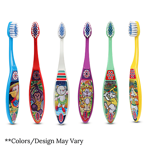 MAXI Toffee Junior Toothbrush - Soft Bristles, Helps Remove Stains, For Oral Hygiene, 2 pcs (Buy 1 Get 1 Free) 