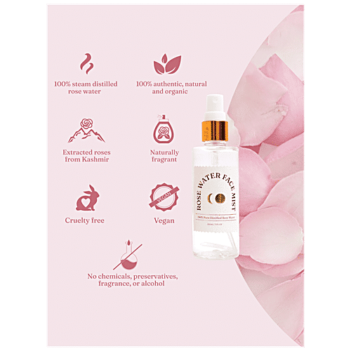 Dromen & Co Rose Water Face Mist - 100% Pure, Hydrating, Locks In Moisturiser, For All Skin Types, 100 ml Box 