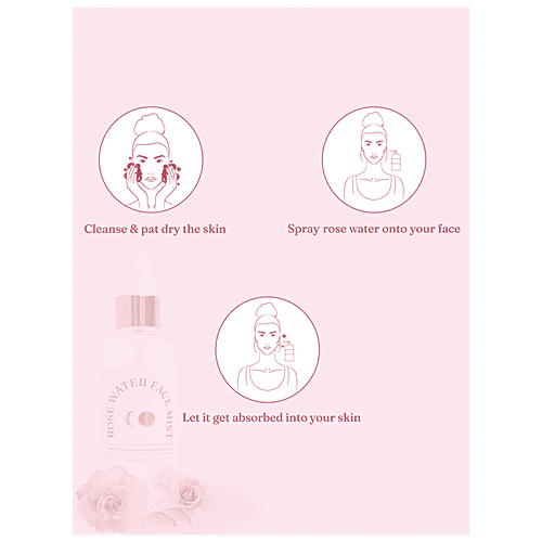 Dromen & Co Rose Water Face Mist - 100% Pure, Hydrating, Locks In Moisturiser, For All Skin Types, 100 ml Box 