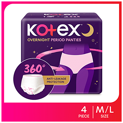 Buy Kotex Overnight Period Panties Medium/Large, Antileakage