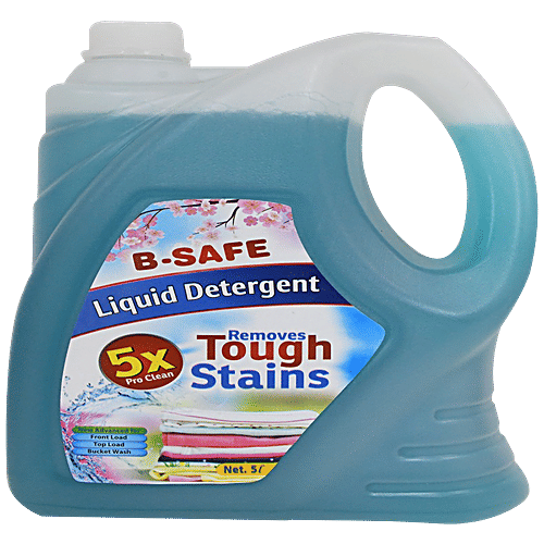 B-SAFE Detergent Gel Liquid - Tough On Stains, 5X Pro, For Machine Wash & Bucket, 5 L (Buy 1 Get 1 Free) 