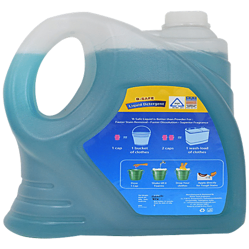 B-SAFE Detergent Gel Liquid - Tough On Stains, 5X Pro, For Machine Wash & Bucket, 5 L (Buy 1 Get 1 Free) 