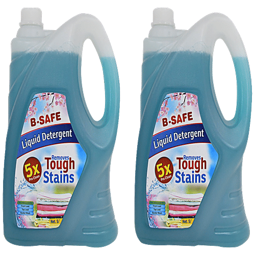 B-SAFE Detergent Gel Liquid - Tough On Stains, 5X Pro, For Machine Wash & Bucket, 5 L (Buy 1 Get 1 Free) 