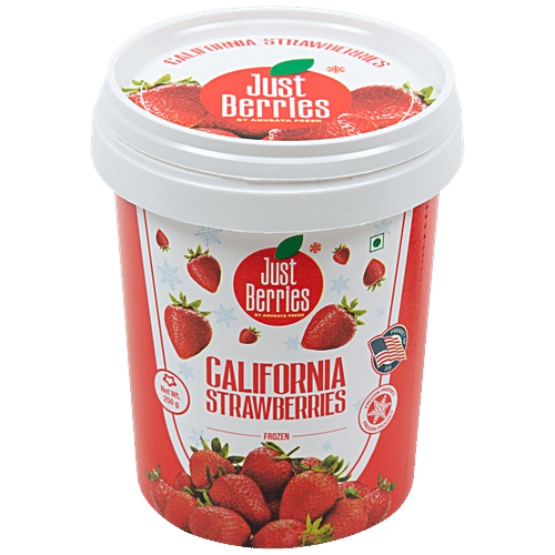 Just Berries Frozen California Strawberries - Rich In Antioxidants & Minerals, 250 g  Rich in Antioxidants
 Minerals
