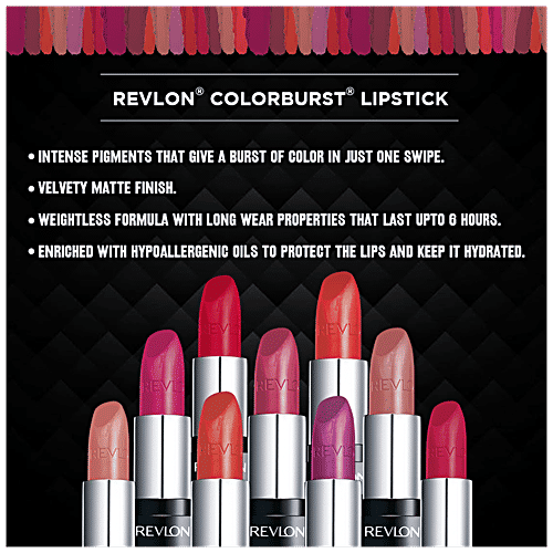 Revlon Colorburst Velvety Matte Finish Lipstick - Lightweight Formula, Long Lasting, 3.7 g Sweet Raspberry 