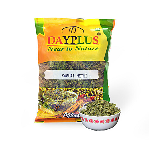 Dayplus Kasturi Methi - Aromatic Dried Fenugreek Leaves, Adds Flavour, High Quality, 50 g Polypack 