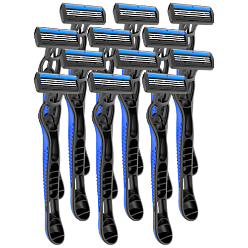 Zlade Armour III Readyshaver - Triple-Blade, Disposable Shaving Razor, For Men, 12 pcs