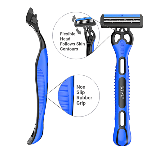 Zlade Armour III Readyshaver - Triple-Blade, Disposable Shaving Razor, For Men, 12 pcs