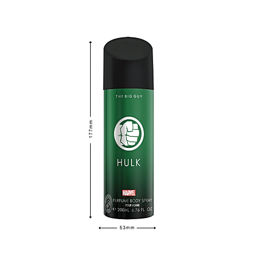 Marvel Hulk Deodorant Perfume Body Spray - Long-Lasting Fragrance, For Men, 200 ml  