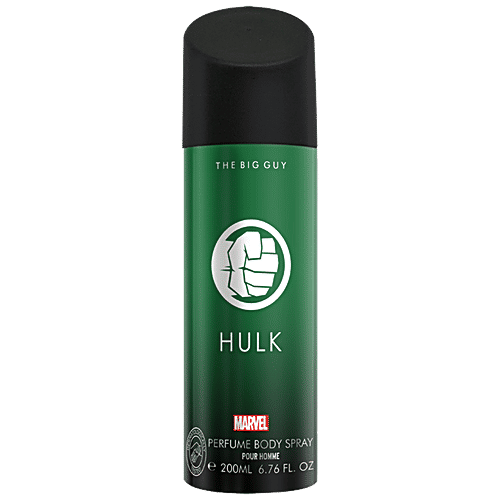 Marvel Hulk Deodorant Perfume Body Spray - Long-Lasting Fragrance, For Men, 200 ml  