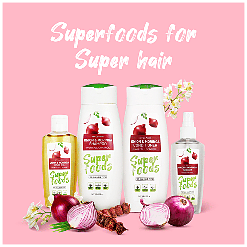 Buy MyGlamm Superfoods Onion & Moringa Hair Oil Controls Hairfall, Vegan, ParabenFree Online