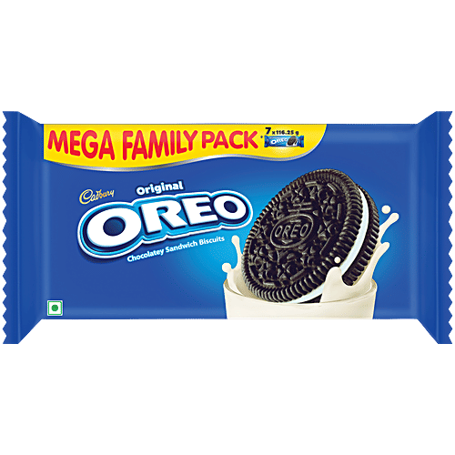 Cadbury Oreo Original Vanilla Flavoured Chocolatey Sandwich Biscuits, 813.75 g (7x116.25 g) 