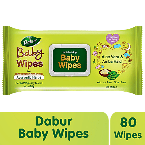 Buy Dabur Baby Wipes Aloe Vera & Amba Haldi, Moisturising, pH