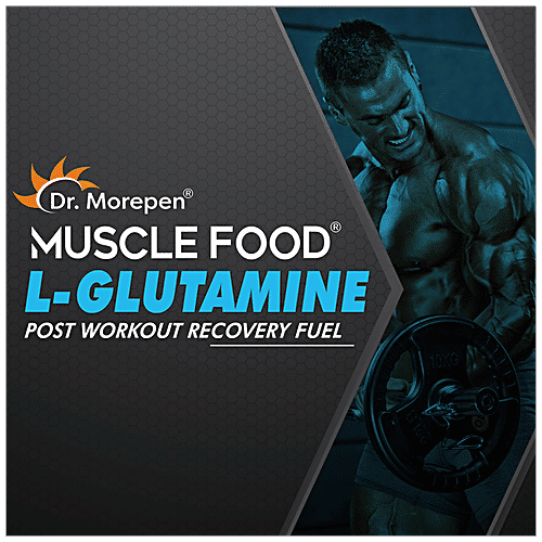 Dr. Morepen Muscle Food L-Glutamine -  Post Workout Muscle Recovery & Growth, Unflavoured, 250 g  