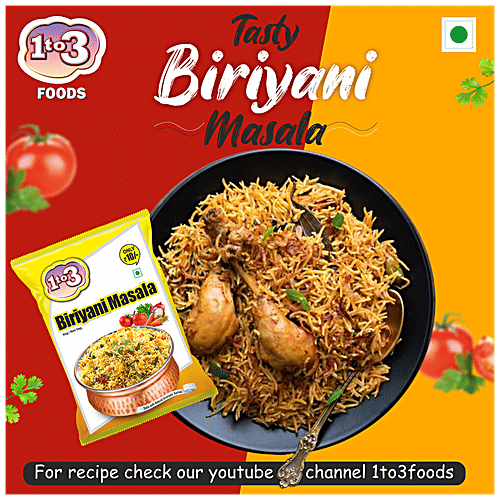 1TO3 Biriyani Masala - Natural Authentic Spices, Rich & Yummy Flavour, 20 g  
