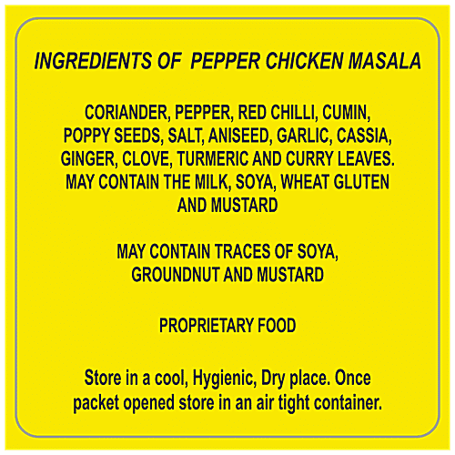 1TO3 Pepper Chicken Fry Masala - Natural Authentic Spices, Rich & Yummy Flavour, 18 g