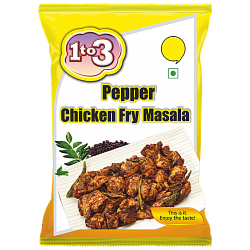 1TO3 Pepper Chicken Fry Masala - Natural Authentic Spices, Rich & Yummy Flavour, 18 g