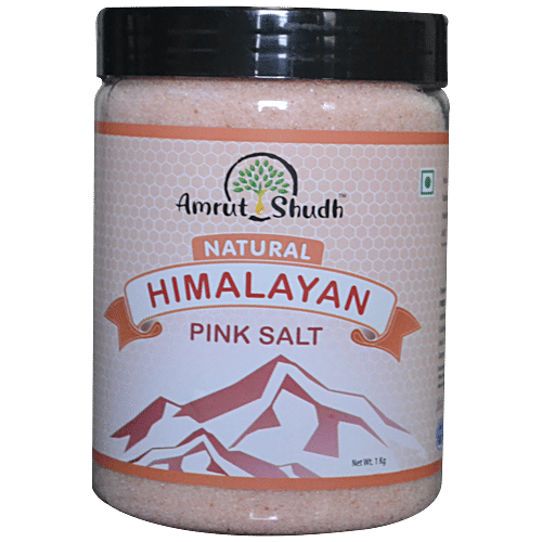 Amrut Shudh Himalayan Pink Rock Salt - Regulates Blood Sugar Level, Pure, 1 kg  