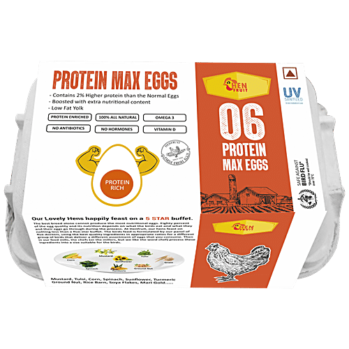 HenFruit Eggs - Protein Max, Premium, No Antibiotics, All Natural, 6 pcs  
