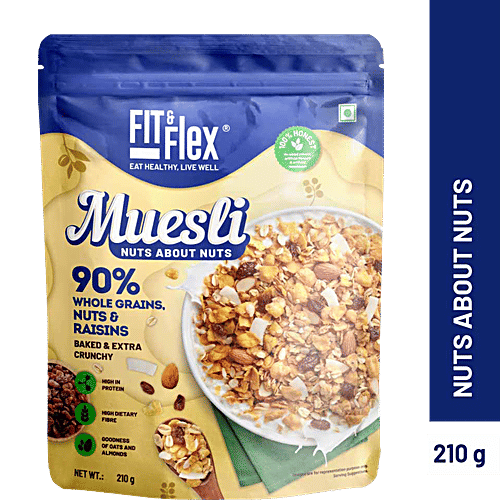 Buy Fit & Flex Baked Muesli Nuts About Nuts, Extra Crunchy, High In
