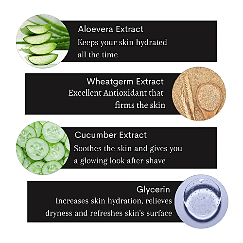 Beautisoul Non-Foamy Shaving Gel - Enriched With Aloe Vera, Cucumber & Wheatgerm Extracts, For Sensitive Skin, 500 ml  