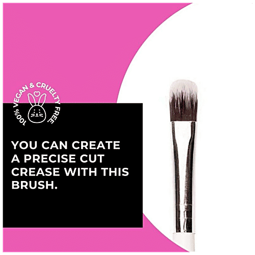 Plume Flat Synthetic Cut Crease Eye Brush - For Flawless Makeup Application, 1 pc P-11 