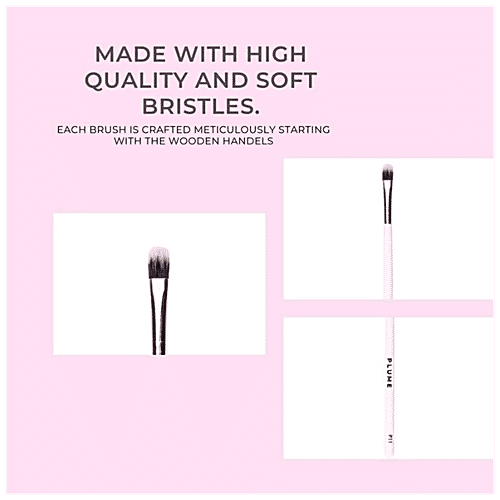 Plume Flat Synthetic Cut Crease Eye Brush - For Flawless Makeup Application, 1 pc P-11 