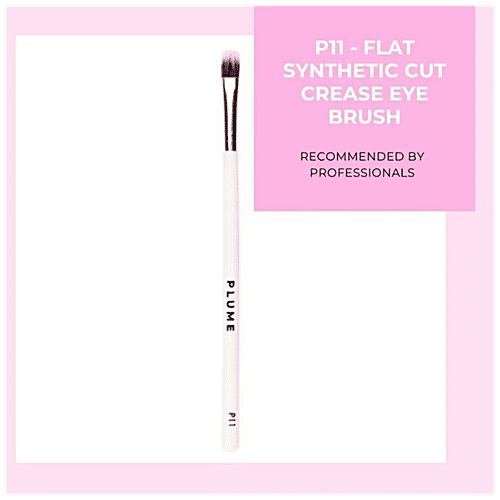 Plume Flat Synthetic Cut Crease Eye Brush - For Flawless Makeup Application, 1 pc P-11 