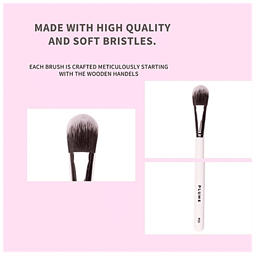Plume Professional Flat Foundation Application Brush - For Flawless Make Up Application, 1 pc P-05 