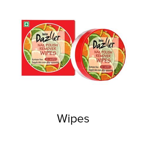 Eyetex Dazller Nail Polish Remover Wipes - Acetone Free, Convenient, Travel Friendly, 30 pcs  
