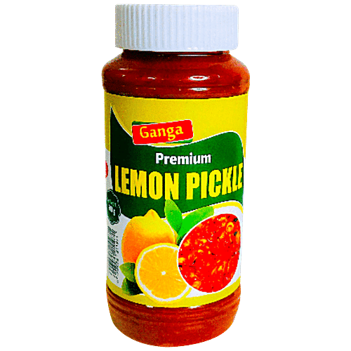 Ganga Lemon Pickles - Rich In Vitamin C, Sour Taste, 500 g Bottle 