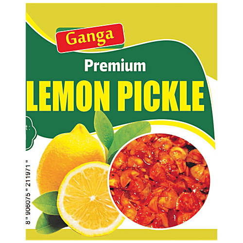 Ganga Lemon Pickles - Rich In Vitamin C, Sour Taste, 500 g Bottle 