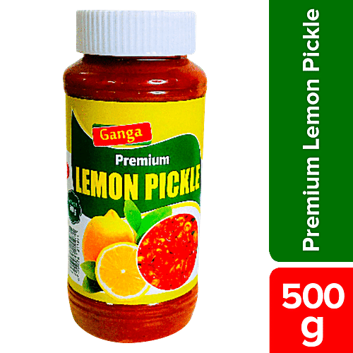 Ganga Lemon Pickles - Rich In Vitamin C, Sour Taste, 500 g Bottle 