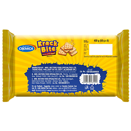 Cremica Krack Bite Biscuits - Sweet & Salty Crunch, Teatime Snack, 400 g