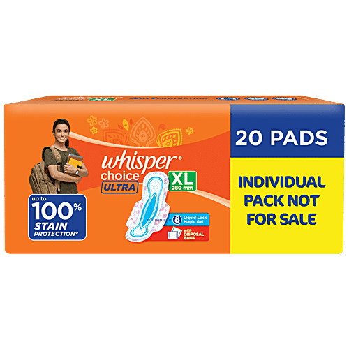 Buy Whisper Choice Ultra Sanitary Pad Anti Leakage Design, XL Online