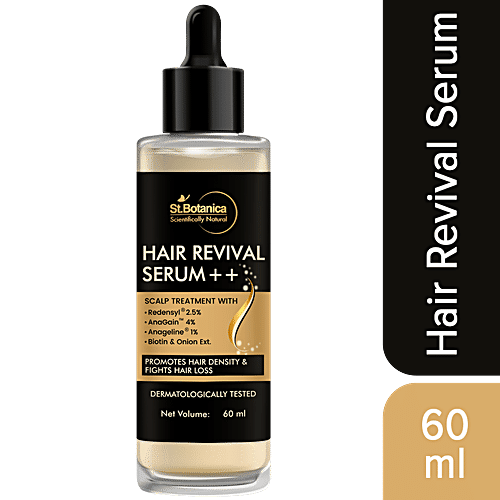 StBotanica Natural Hair Revival Serum ++ - With Redensyl 2.5%, Anagain 4%, Anageline 1%, Biotin & Onion Oil, Promotes Growth, 60 ml  