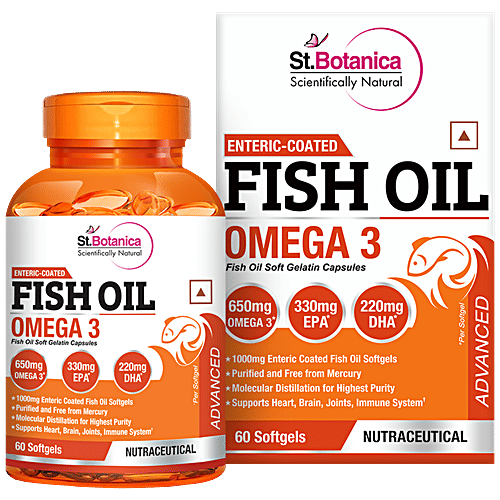 Buy StBotanica Fish Oil 1000mg Softgels Advanced Double Strength