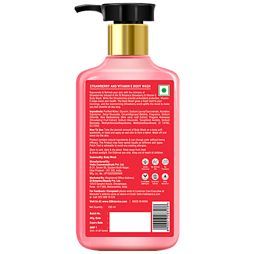 Buy StBotanica Strawberry & Vitamin E Body Wash Rich & Creamy Lather