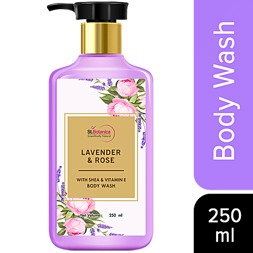 Buy StBotanica Lavender & Rose Body Wash With Shea & Vitamin E, Natural Moisturizing, Soften