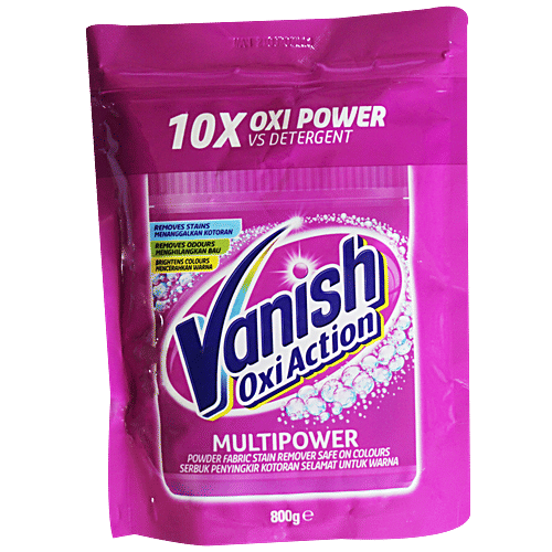 Vanish Oxi Action Multipower Powder Fabric Stain Remover - Chlorine Free, Brilliant Whiteness, 800 g  