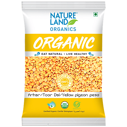 Buy Natureland Organics Arhar/Toor Dal Or Yellow Pigeon Peas Online at Best Price of Rs 244.85