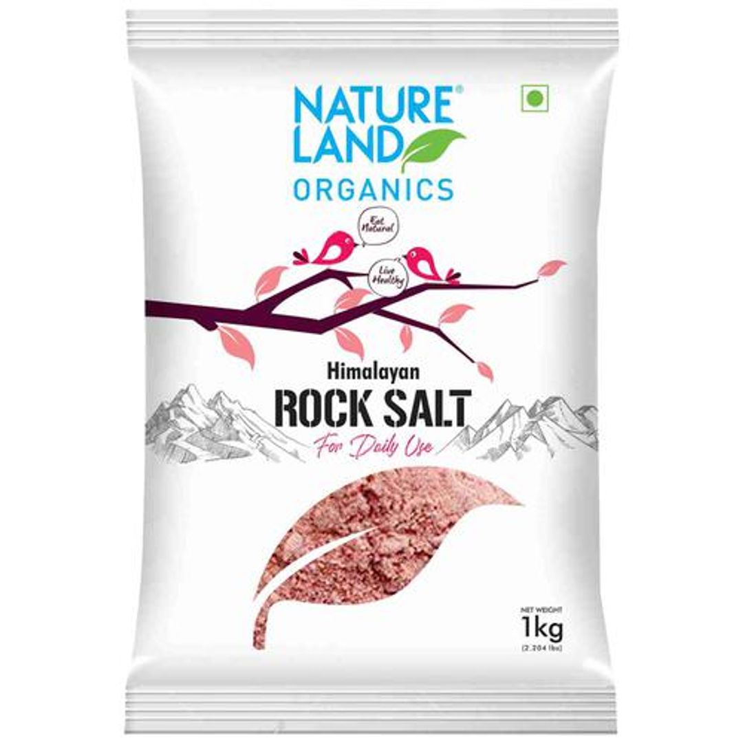 Natureland Organics Himalayan Pink Rock Salt - For Daily Use, No Chemicals, 1 kg 