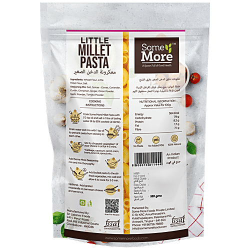 Some More Little Millet Pasta - No Maida & MSG, Natural, 180 g  