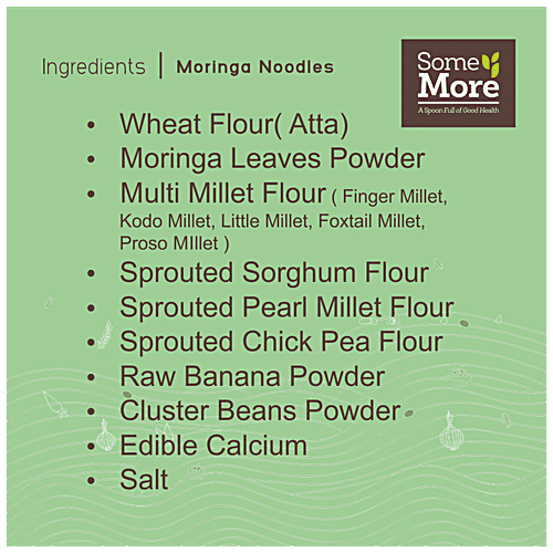 Some More Hakka Moringa Millet Noodles - No Maida, Diabetic Friendly, Easily Digestible, 180 g (Get 10 g Masala) 